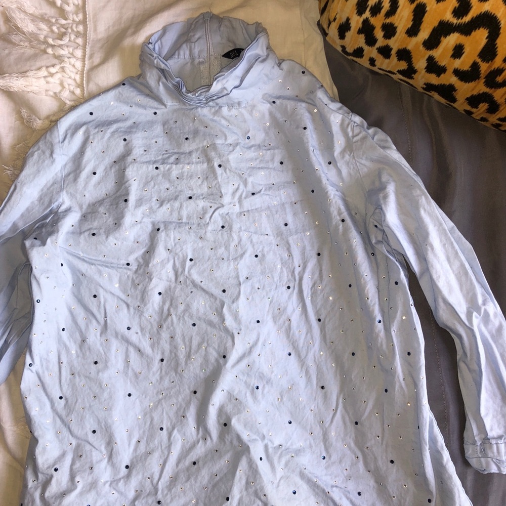 Zara Turtleneck Rhinestones Top!